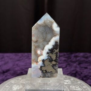 Druzy Agate Tower - DAT5 - 🩵🍊🩵